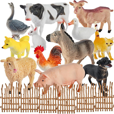 Bauernhof Tiere Figuren Spielzeug Set Ab 3 + Jahre, Groß Und Mini Realistische T