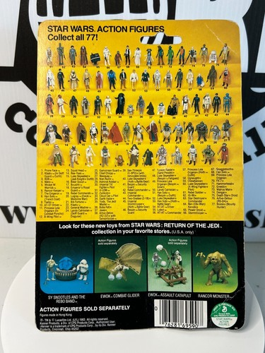 Star Wars Squid Head Jabba The Hutt 77Bk ROTJ Kenner Action Figure Clear Bubble - Picture 3 of 5