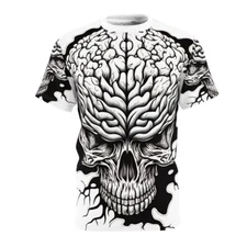 All Over Print Halloween Horror Art T Shirt Zombie Scary Creepy Goth Skulls Emo