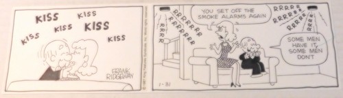 "MR. ABERNATHY": Hot Kisses ORIG DAILY TIRA CÓMICA ARTE FIRMADO por FRANK RIDGEWAY - Imagen 1 de 2