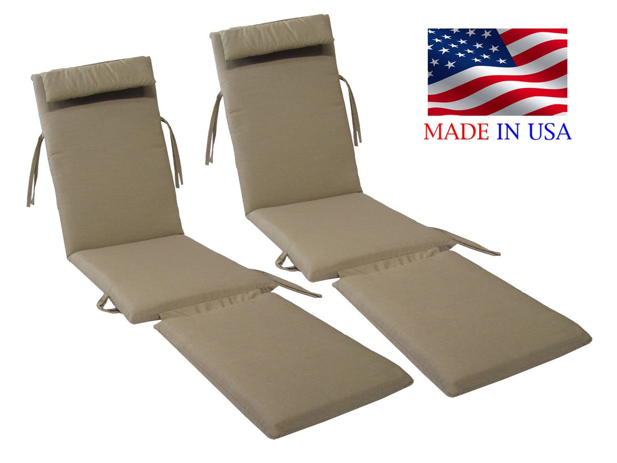 Deck Chair Sunbrella Steamer Cushion Natte Grey Chine Sunbrella