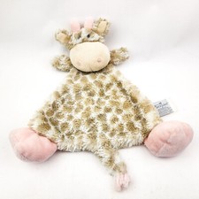 Demdaco Nat  Jules Giraffe Lovey Security Blanket Plush with Rattle Pink Brown