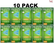 10 x Nicorette Gum FRUIT FUSION 4mg 105Pieces-"FREE SHIP TO USA"