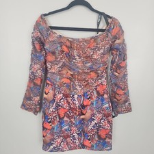 NWT Pretty Little Thing Off the Shoulder Butterfly Mini Dress Size 6