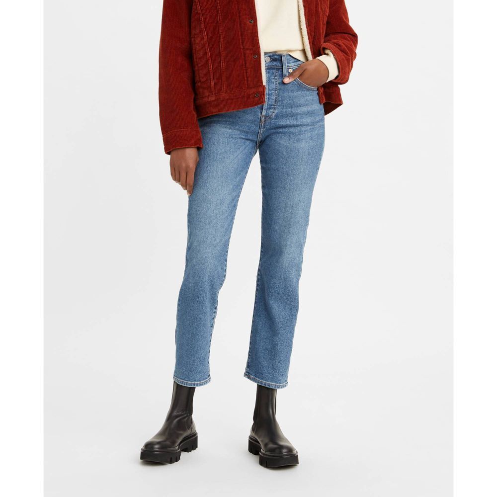 Levi's Women's High Rise Straight Leg Crop Jeans Snug Through Hip And
