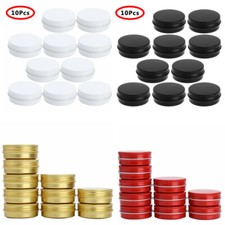 10 Round Lip Metal Tin Cans Storage Jar Pot Containers Box Lids Screw Top 30ml