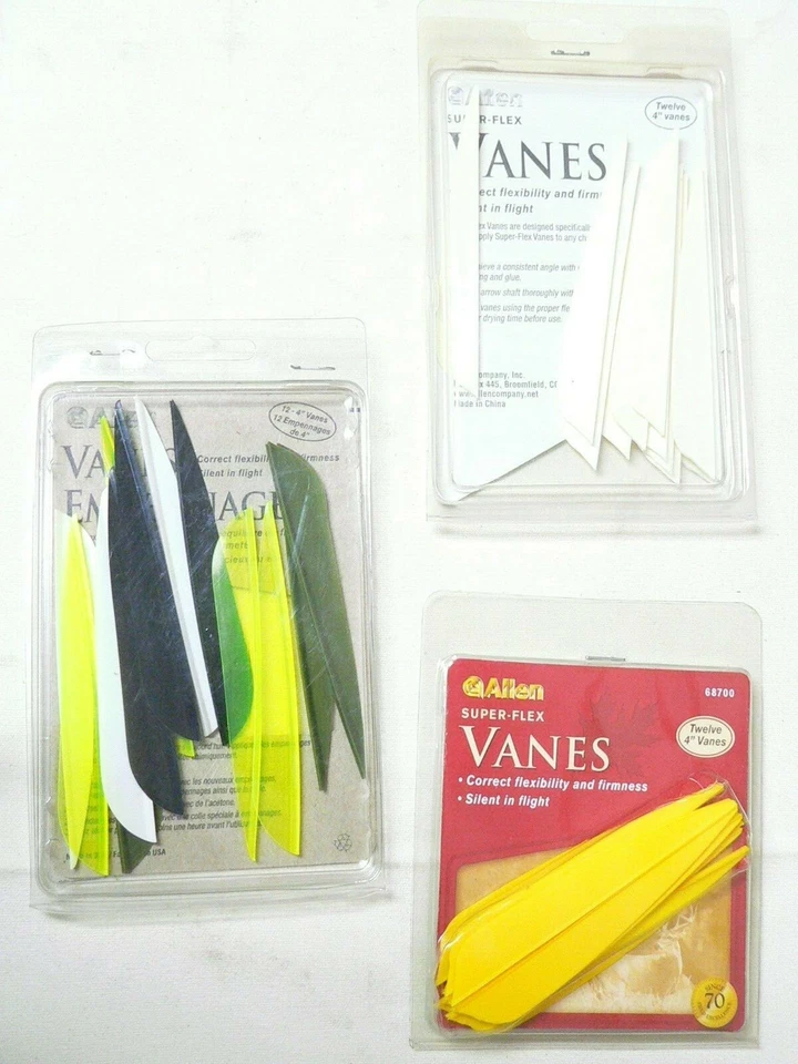 ALLEN SUPER-FLEX VANES 36" 2" VANES/12, 2" GREEN/WHITE/YELLOW LOT OF3 - Image 2 of 2