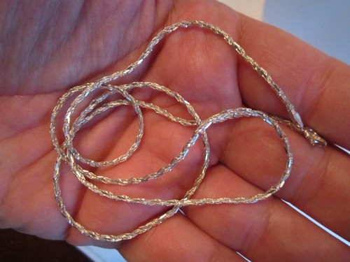 STERLING SILVER BARK ROPE CHAIN - 23 
