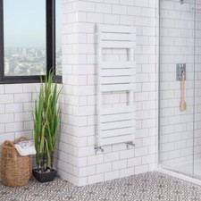 Designer Bathroom Flat Panel Heated Towel Rail Radiator Chrome White Grey Black