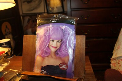 New Adult Costume Halloween Wig Mario Chiodo Purple Butterflies Pixie Wig