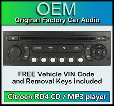 Citroen C3 Picasso car stereo MP3 CD player Citroen RD4 radio + FREE Vin Code