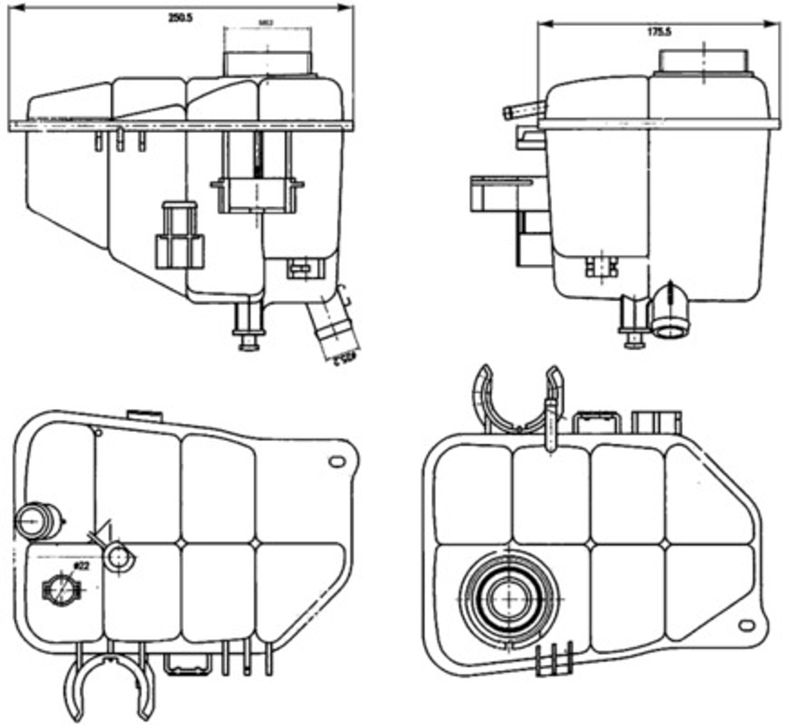Réservoir d'égalisation DB W203 C209 vase d'expansion liquide de refroidissement