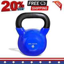 Yes4All 45lbs Kettlebells Vinyl Coated Cast Iron for Dumbbell Weights Exercise
