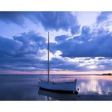 Paint By Numbers Adults kids Boat Lake kit 40x50CM Canvas