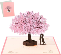 Vicloon 3D Karte, Rosa KirschblüTe Pop Up Karte GrußKarte Mit Weiß Umschlag | Ho