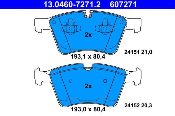 Kit de plaquettes de frein ATE 13.0460-7271.2 haute performance pour étrier de frein OE 000 420 7