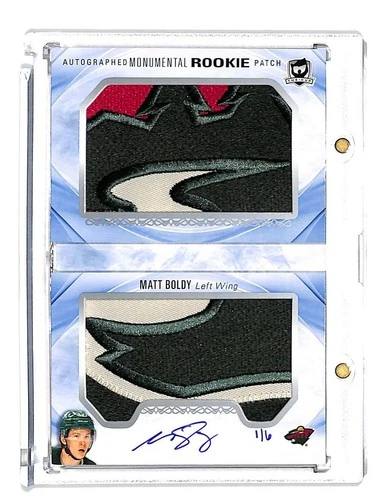 2022-23 Upper Deck The Cup Matt Boldy Auto Monumental Rookie Patch Booklets #/6
