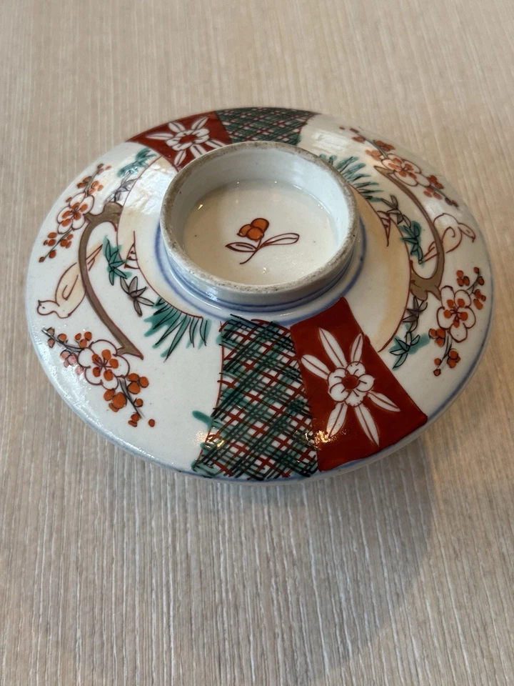Antiguo tazón de arroz japonés Imari Ware Arita Edo tardío o Meiji temprano (1820-1890) Foto 4 de 4