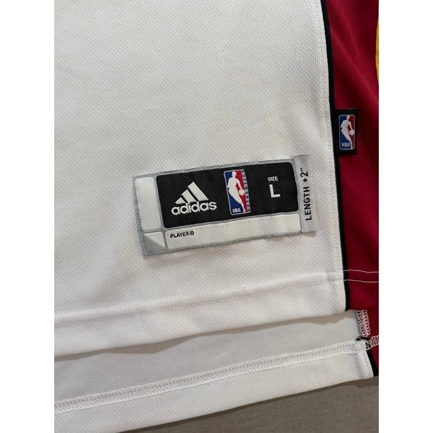 Camiseta deportiva de baloncesto Adidas Miami Heat LeBron James 6 blanca roja amarilla talla L Foto 2 de 4