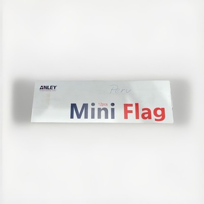 Anley Peru Mini Flag 12 Pcs With Solid Pole And Spear Top
