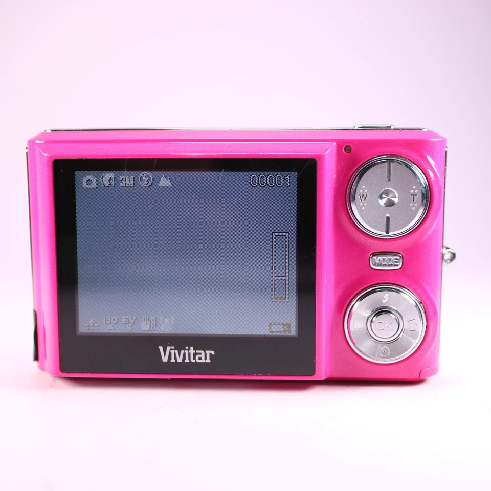 Cámara digital Vivitar Vivicam 8225 8,1 MP rosa probado conjunto completo de trabajo Foto 3 de 4