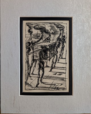 Salvador DALI 1945 Original Lithograph A Chest Appeared. Black, Huge, Square