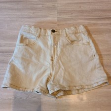 Free Assembly Girls Shorts M 7 8 Cream White Denim Stretch High Rise 90s A Line