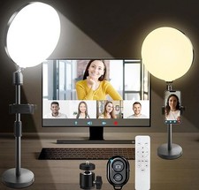 8.5" Ring Light Dimmable Adjustable-Color Stand Remote Selfie Makeup Livestream