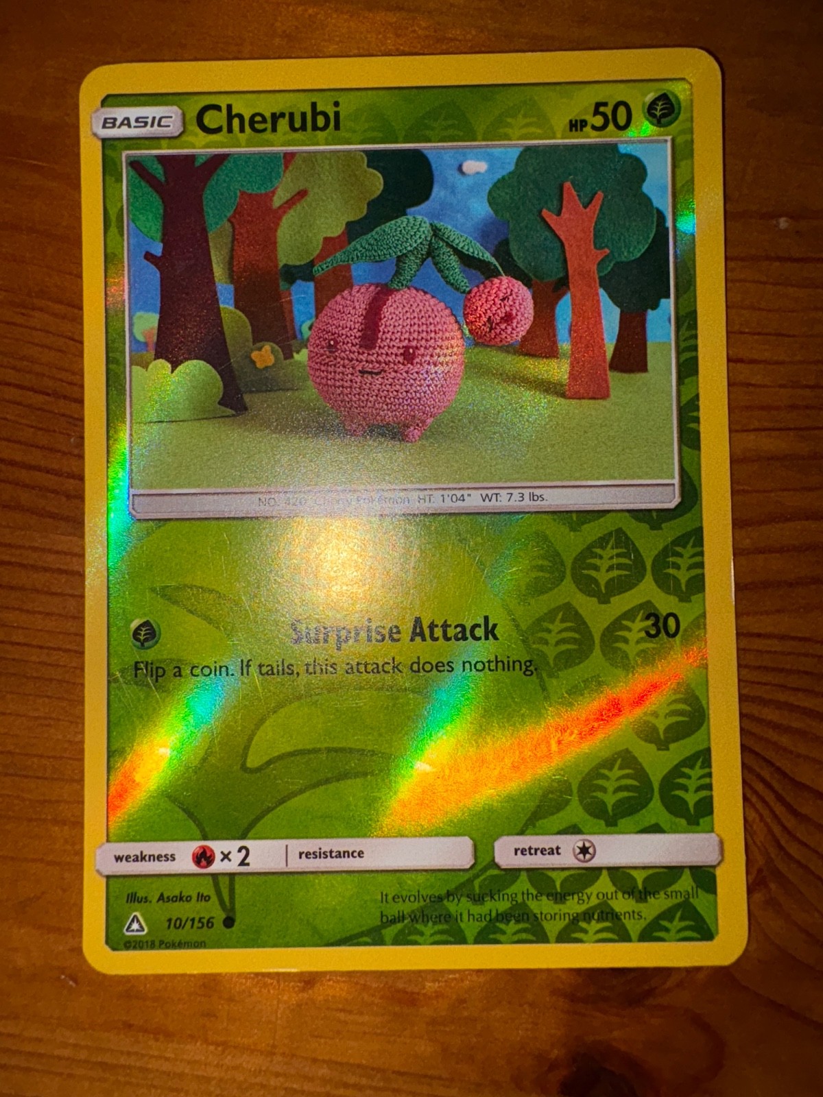 2018 Pokemon Sun & Moon Ultra Prism 10 Cherubi