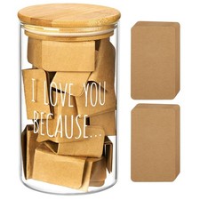 AW BRIDAL 50 Blank Love Notes Memory Jar, Anniversary 27 Ounces, Glasses 