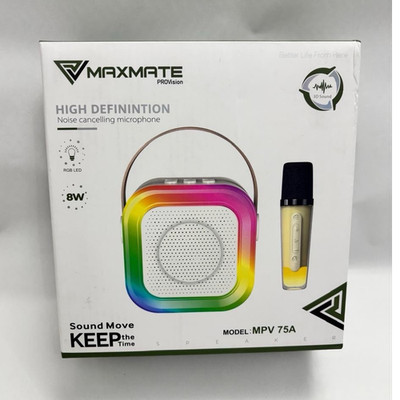Maxmate MPV 75A Karaoke Lautsprecher & Mikrofon Bluetooth FM RGB LED USB/TF.