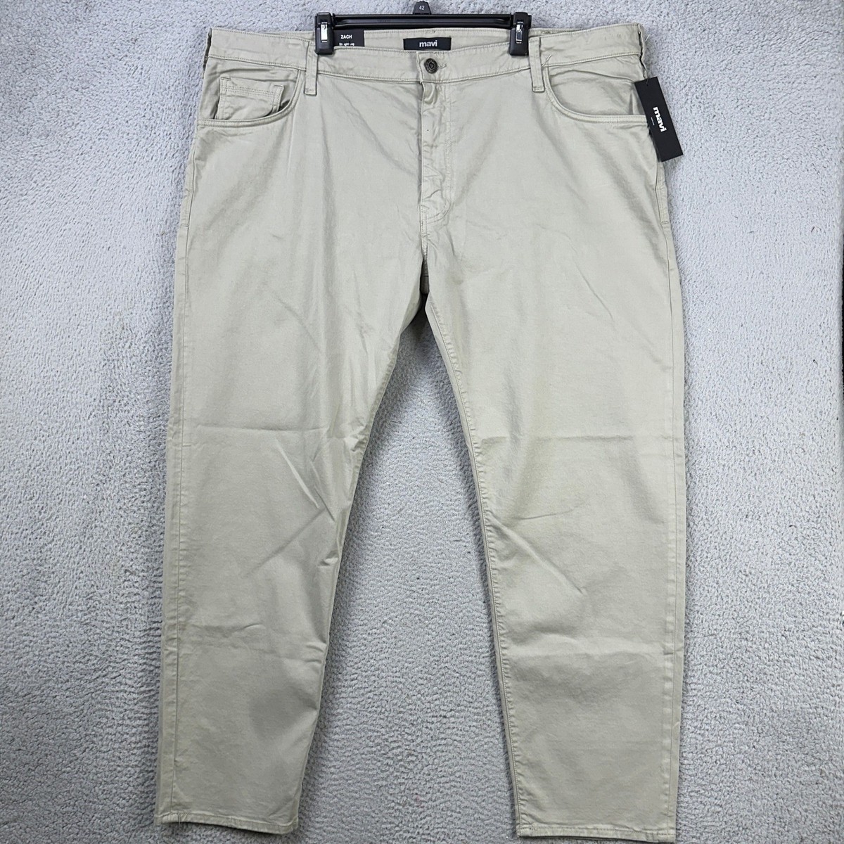 Mavi Jeans Zach Mens Jean Cut Chino Pants 48X32 Gray Twill Stretch