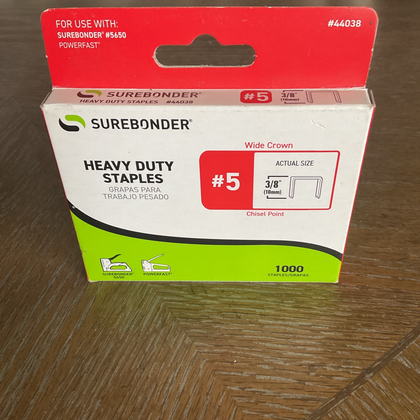 5 Pack - #5 Staples, 1/2 In. Crown, 3/8 In. Long, 1,000-Pk. 