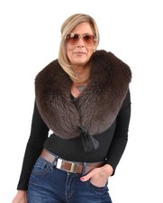 US5683 REAL FOX FUR STOLE RANCH FOX SCARF FOX COLLAR SHAWL - FUCHS STOLA