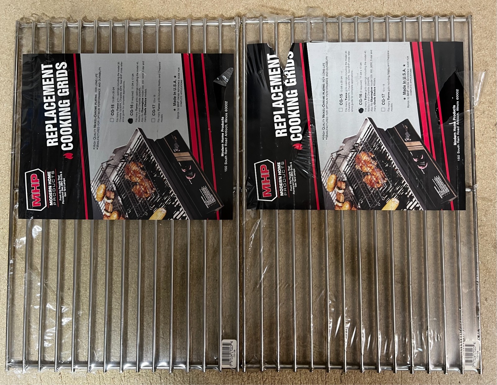 Gas Grill Nickel Plated Cooking Grates 23 1/2" x 17.75" (2) CG16  **