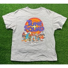Vintage Looney Tunes Tune Squad T-Shirt Space Jam Movie Gray Men's Size M Casual