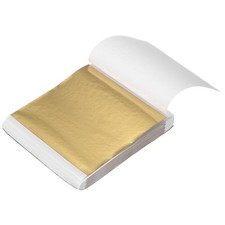 200 Sheet Gold Leaf Sheet, 3.3"x3.7" Booklet Paper,A Gold