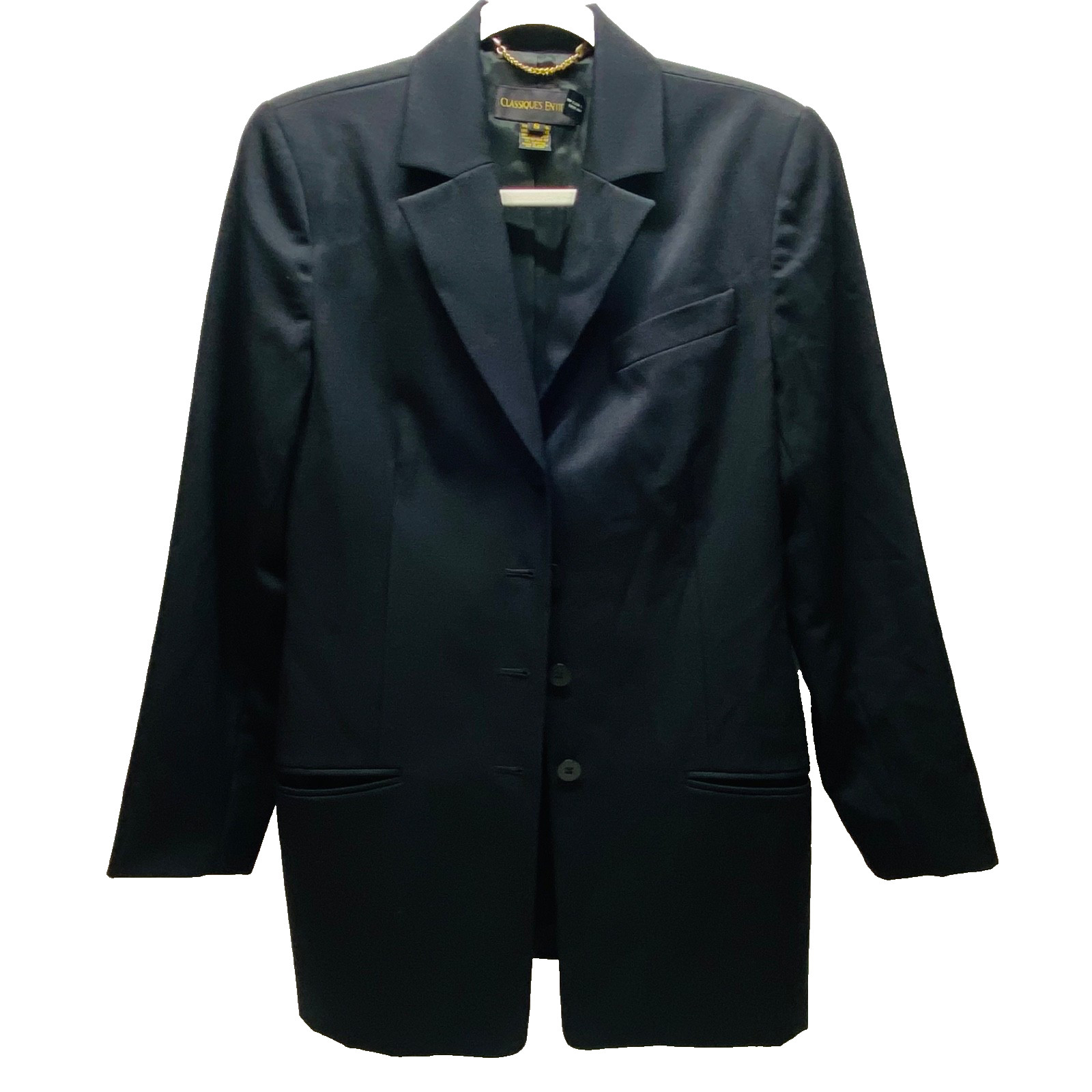 Vintage Classiques Entier Blazer Women's Small Black 100% Wool Nordstrom (Read)