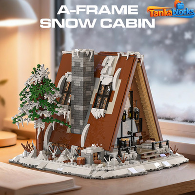 MOC A-Frame Snow Cabin Building Blocks Bricks Toy Birthday gift Set 1508 pcs