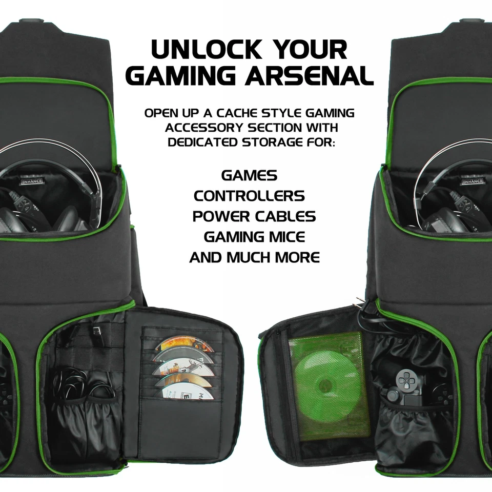 Mochila para consola de juegos ENHANCE - Compatible con Xbox One X, One S Foto 2 de 4