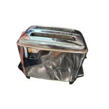 PROCTOR-SILEX Toaster 2 Slice 1960s Chrome Black USA Vintage TESTED-WORKS READ