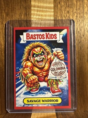 Bastos Kids WWE  Ultimate Savage Warrior Colombia Gpk Parody RARE /60