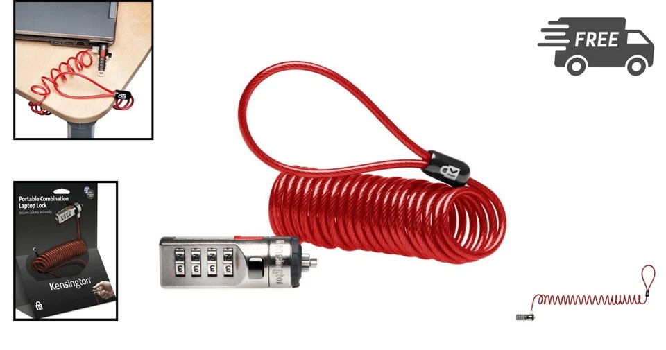 Laptop Lock Cable Security Lock Combo Keyless Safe Theft Prevention - Image 2 of 4