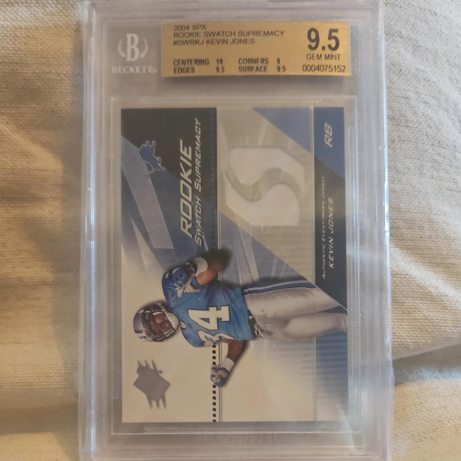 Kevin Jones SPx Rookie Swatch Supremacy #SWRKJ Rookie Swatch Supremacy