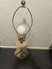 VINTAGE MID CENTURY Unique TEXTURED TABLE LAMP Works Signed Plaster? Chalkware? — photo 6
