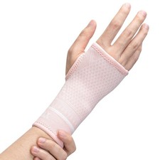 Copper Wrist Compression Sleeve Hand Brace Arthritis Pink Women Men 1 Pair