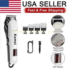 Kemei Professional Hair Clippers Trimmer Kit Cutting Machine Barber Salon US 