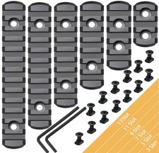 6 Pack Lock Picatinny Rail Aluminum 3/5/7/9/11/13 Slot Set M-Lok Picatinny Rail.