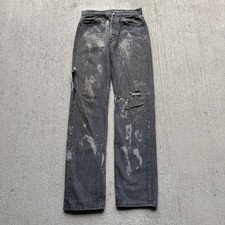 1980s/90s Distressed Faded Black Levi's 501s Jeans 29x33