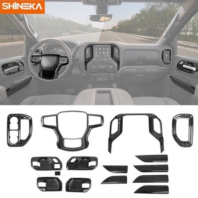  BLACK WOOD GRAIN CAR INNER PANEL DECOR COVER TRIM KIT FOR CHEVY SILVERADO 2019+